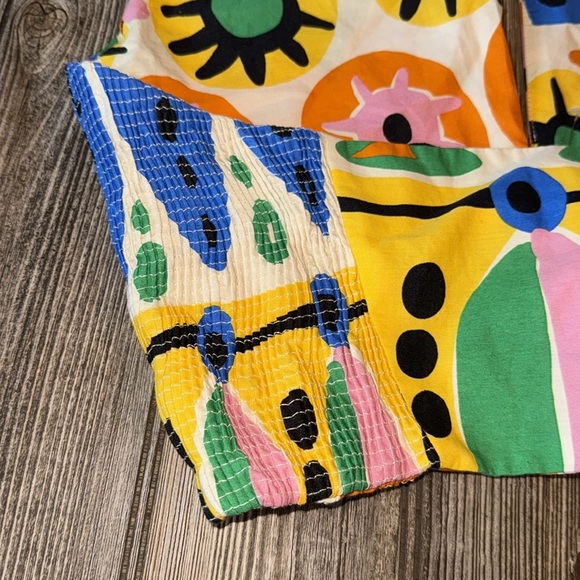 ZARA Halter Top 7703/025 278/015 colorful pattern XS crossover cotton NeW - Picture 4 of 7